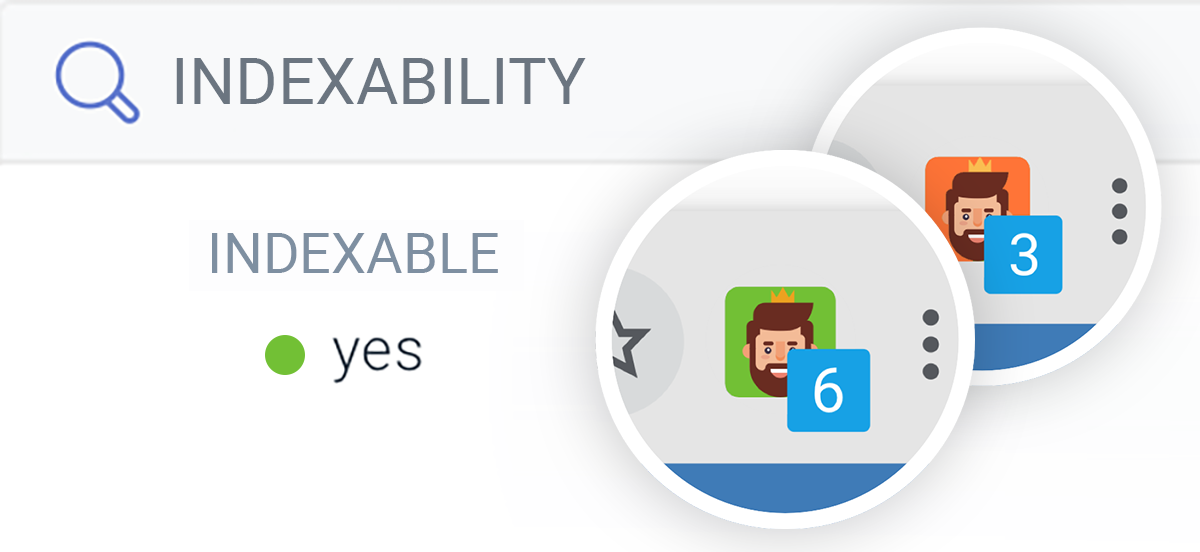 Icon of the ContentKing Chrome extension showing whether the page is indexable or not