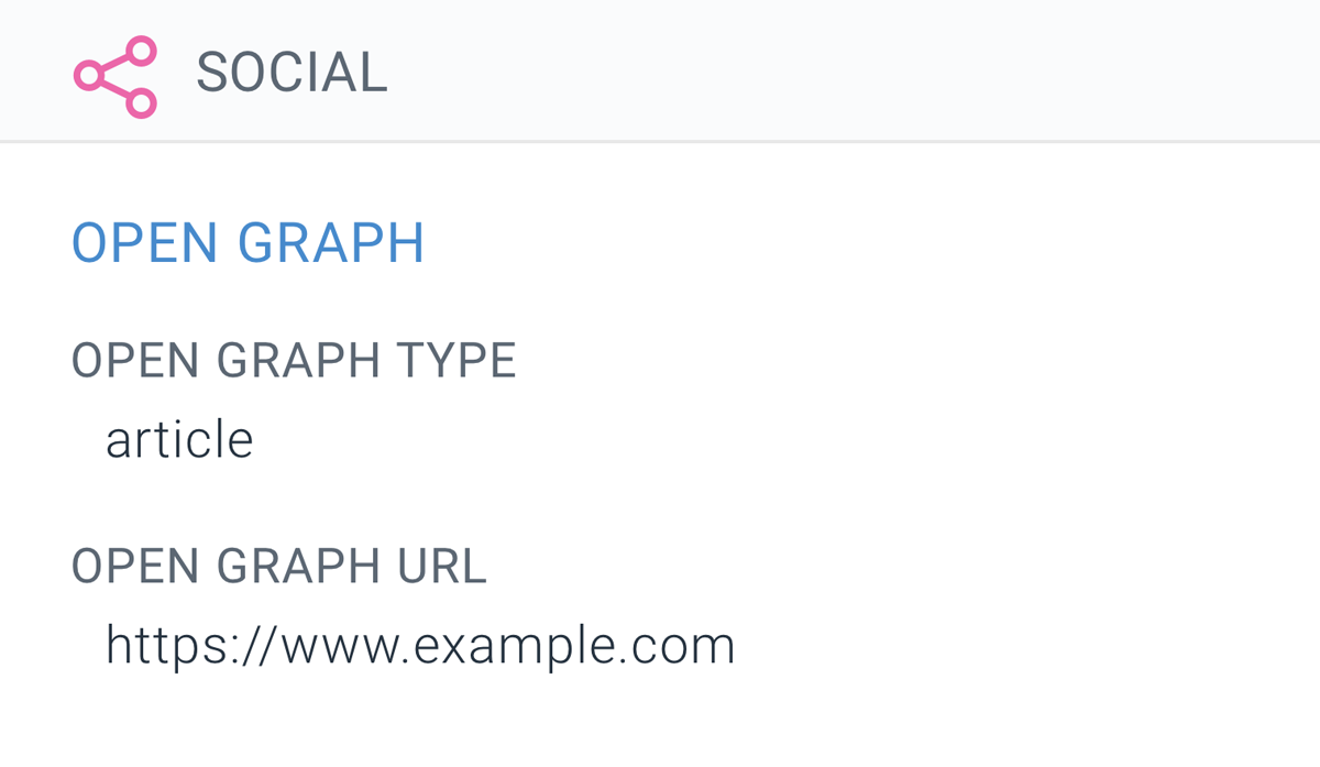 ContentKing Chrome extension showing the Open Graph properties of a page