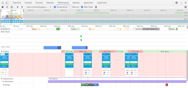 Screenshot of Chrome DevTools Performance tab