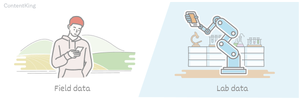 Visual explaining the difference between field data and lab data Visual explaining the difference between field data and lab data