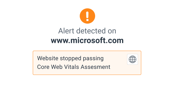ContentKing now alerts you when a website stops passing the Core Web Vitals Assessment
