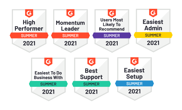 ContentKing badges awarded by G2 Summer 2021