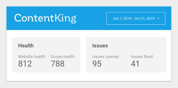 Screenshot of ContentKing report in Google Data Studio