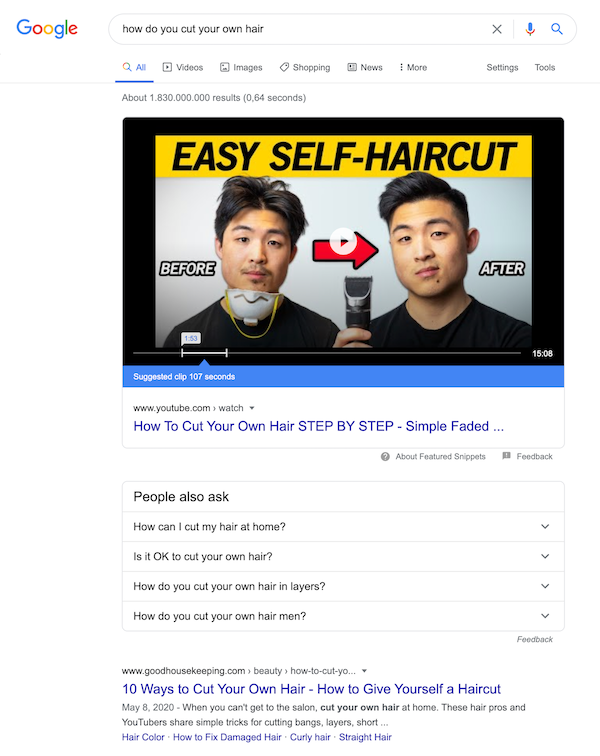 Example of a crowded SERP Example of a crowded SERP