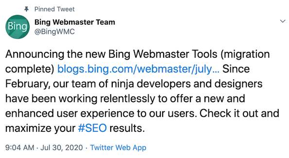 Bing announces new Webmaster Tools