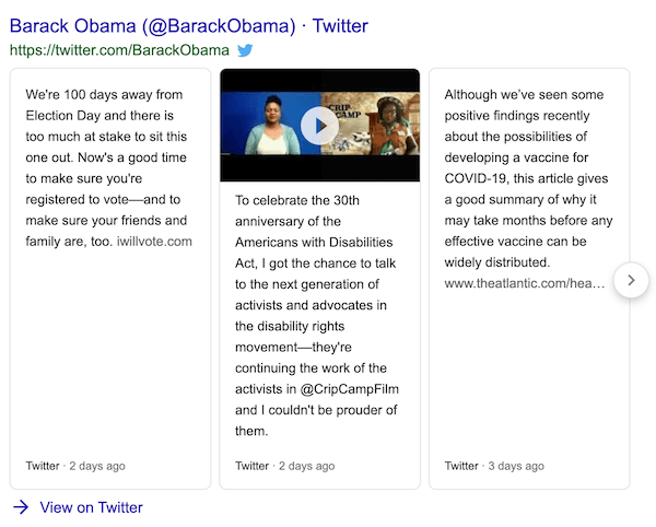 Twitter carousel is back on Google Search Twitter carousel is back on Google Search