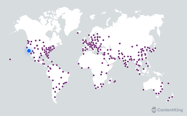 Content Delivery Network (CDN for short) visualised with edges across the globe