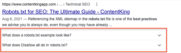 Screenshot showing SERP with FAQPage schema Screenshot showing SERP with FAQPage schema