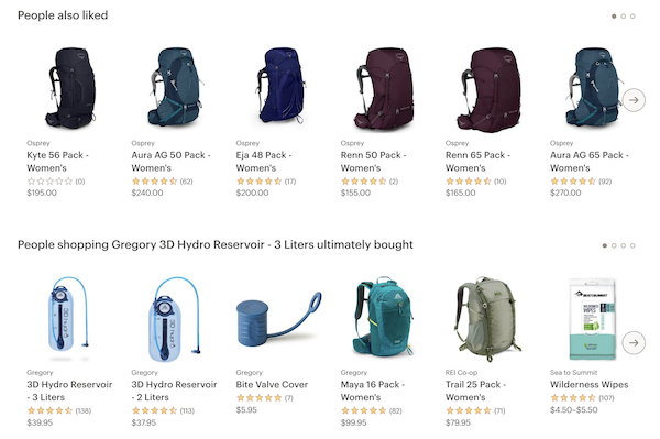 Screenshot showing related products Screenshot showing related products