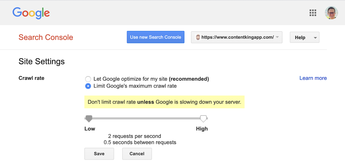 Define Crawl Rate in Google Search Console Define Crawl Rate in Google Search Console