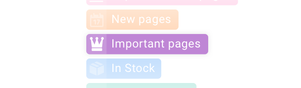 Segment label for the pages with the most important pages in ContentKing