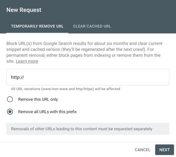 Removing HTTP version in Google Search Console Removals Tool Removing HTTP version in Google Search Console Removals Tool