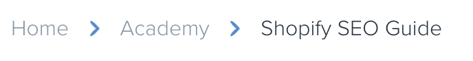 Breadcrumb navigation example Breadcrumb navigation example