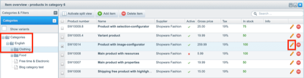 Screenshot of the product overview