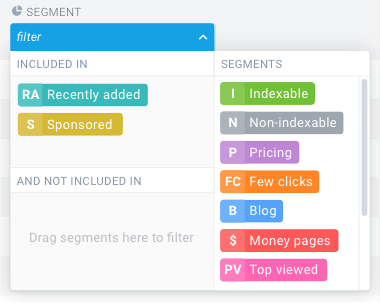 Filter down to specific segments of your website in ContentKing. Filter down to specific segments of your website in ContentKing.