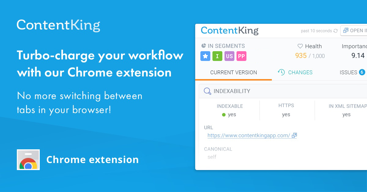 Google Chrome Extension for ContentKing - Real-time SEO Auditing and Content Tracking