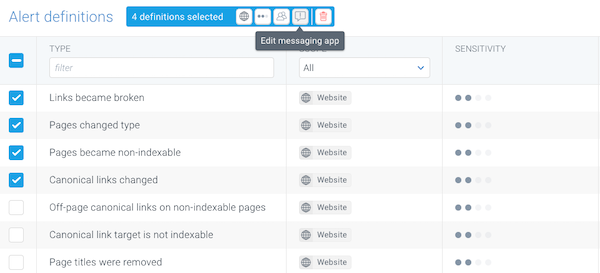 ContentKing - Alerts configuration