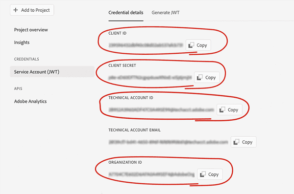 Retrieving the credentials which will be used to connect ContentKing to Adobe Analytics