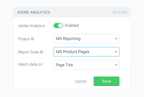 Enabling the Adobe Analytics integration in ContentKing Enabling the Adobe Analytics integration in ContentKing