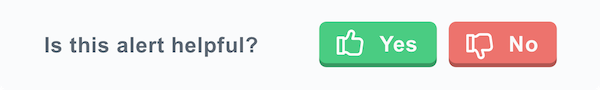 Rate our alerts to help us make them even more useful Rate our alerts to help us make them even more useful