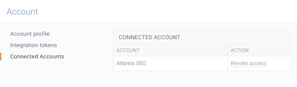 Screenshot showing the option to revoke access to the account by the client