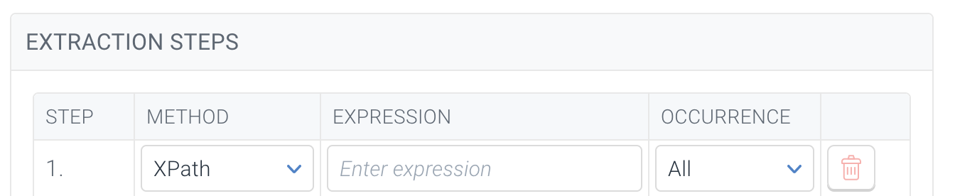 Choosing an extraction method for a custom element in ContentKing Screenshot of a choosing an extraction method for a custom element in ContentKing