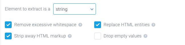 String set as an an Element type of a custom element in ContentKing