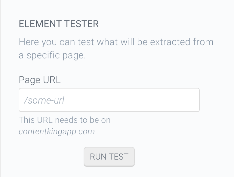 Screenshot of a tester of a custom element in ContentKing