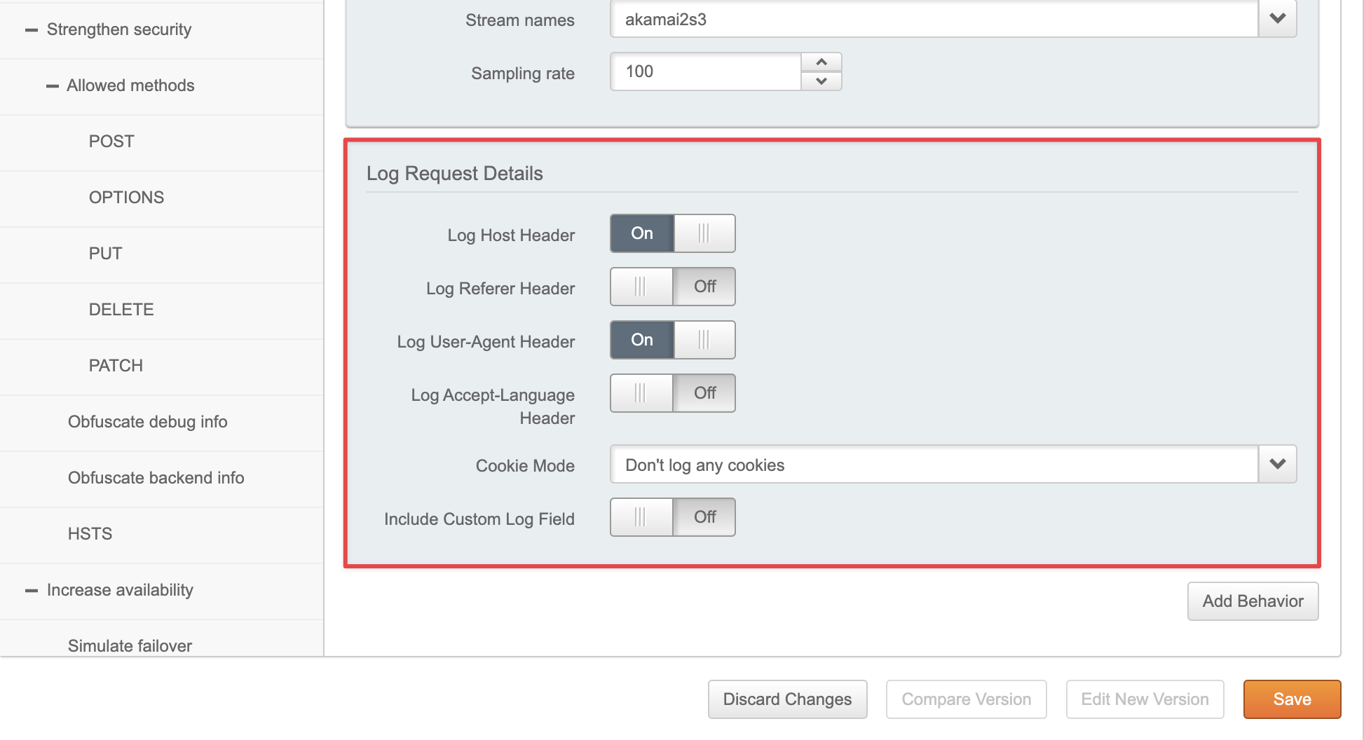 Loq Request Details in the Property Configuration Settings Screenshot of the Loq Request Details in the Property Configuration Settings