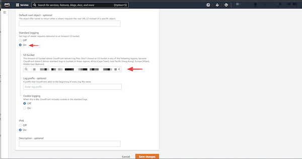 Screenshot illustrating how to enable standard logging