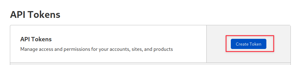 Screenshot of the box for creating a new API token