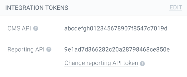 API token