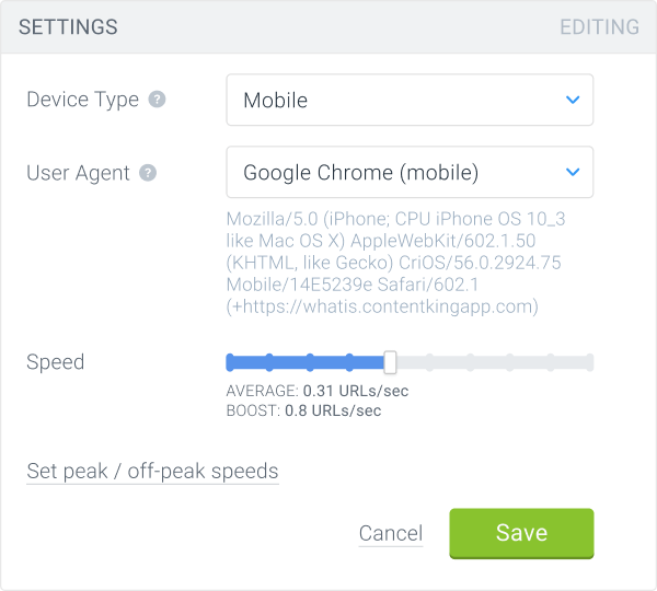 ContentKing monitoring speed