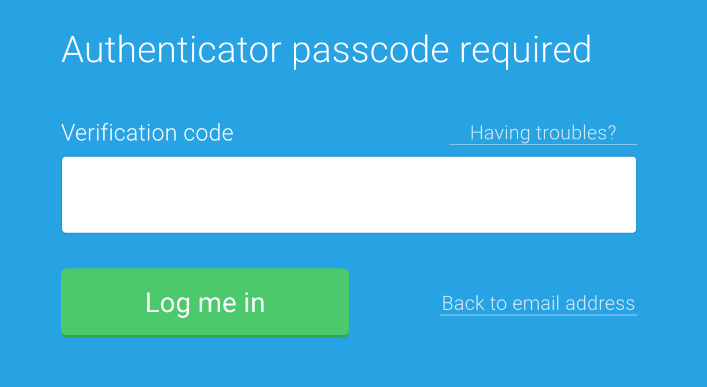 Screenshot of the second step required when logging in to a ContentKing account with two-factor authentication