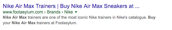 Meta description of e-commerce website Footasylum.com