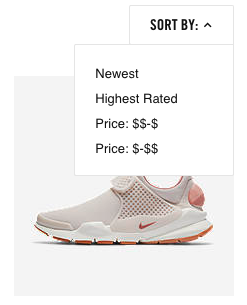 Sorting by price Sorting by price