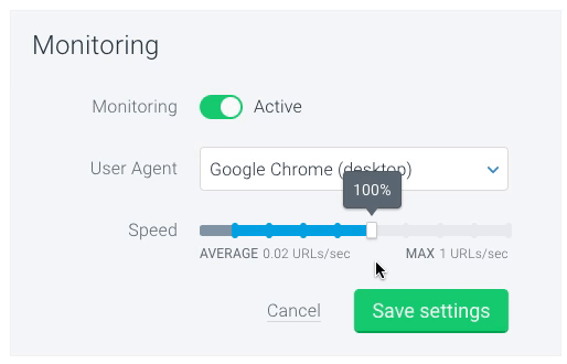 ContentKing - Monitoring speed