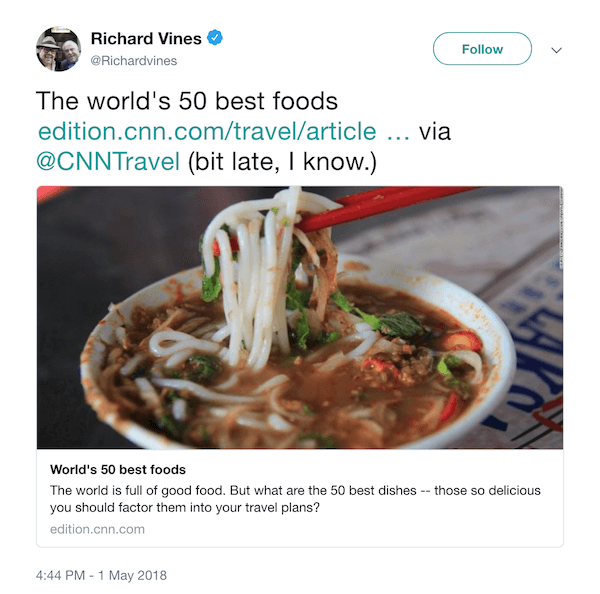 Twitter Card example tweet Twitter Card example tweet