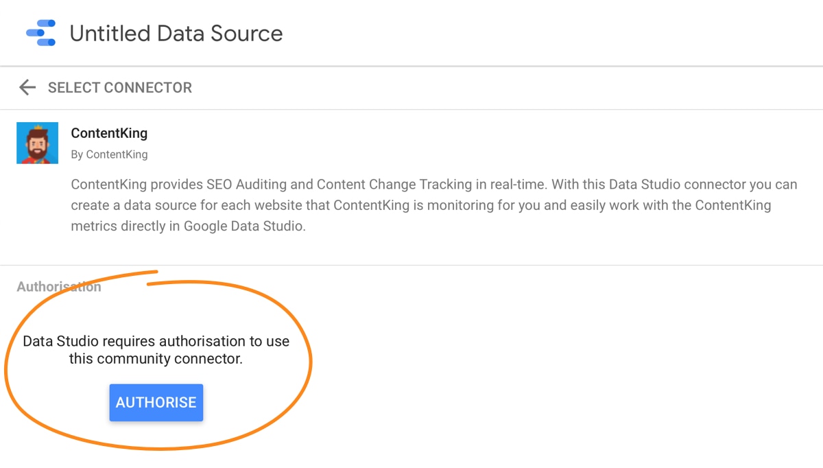 Setting up the Google Data Studio integration -- Step 2 Setting up the Google Data Studio integration -- Step 2