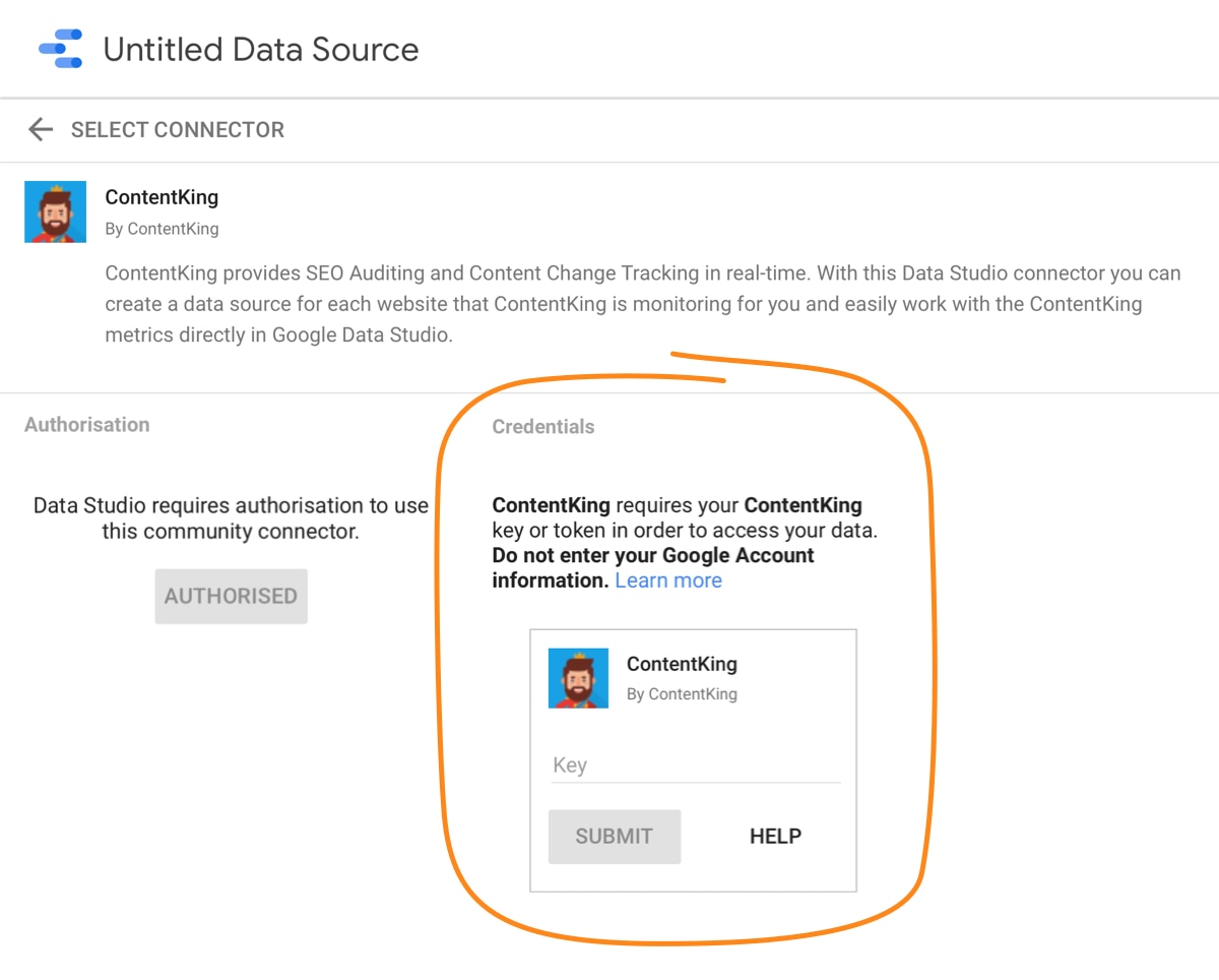 Setting up the Google Data Studio integration -- Step 3 Setting up the Google Data Studio integration -- Step 3