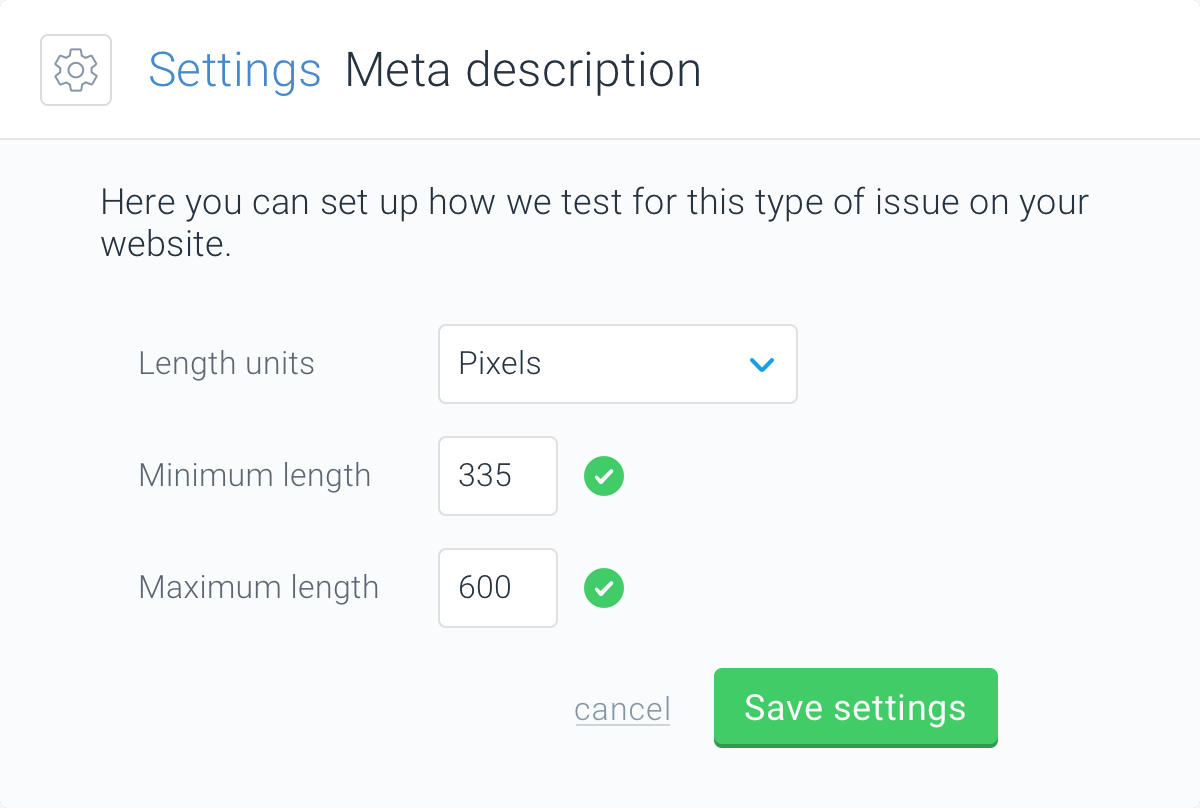 ContentKing's Issue Configuration of Meta description